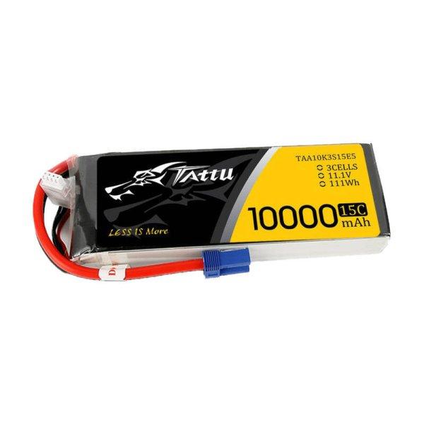 Tattu 11.1V 15C 3S 10000mAh Lipo Akkumulátor Pack val EC5 plug