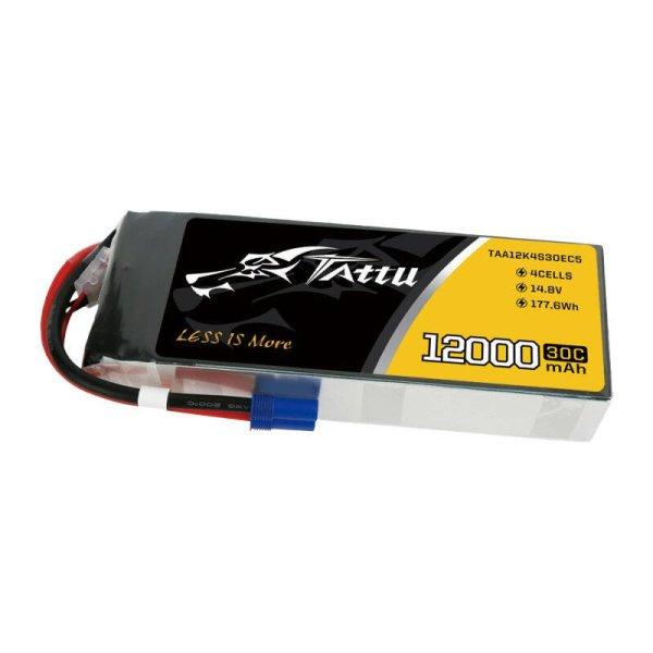 Tattu 12000mAh 14.8V 30C 4S1P Lipo Akkumulátor Pack val EC5