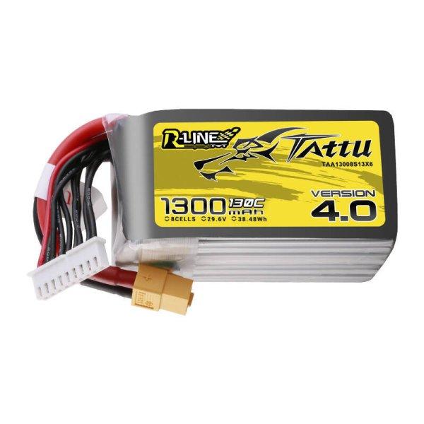 Tattu R-Line Version 4.0 1300mAh 29.6V 130C 8S1P Lipo Akkumulátor Pack val XT60
Plug