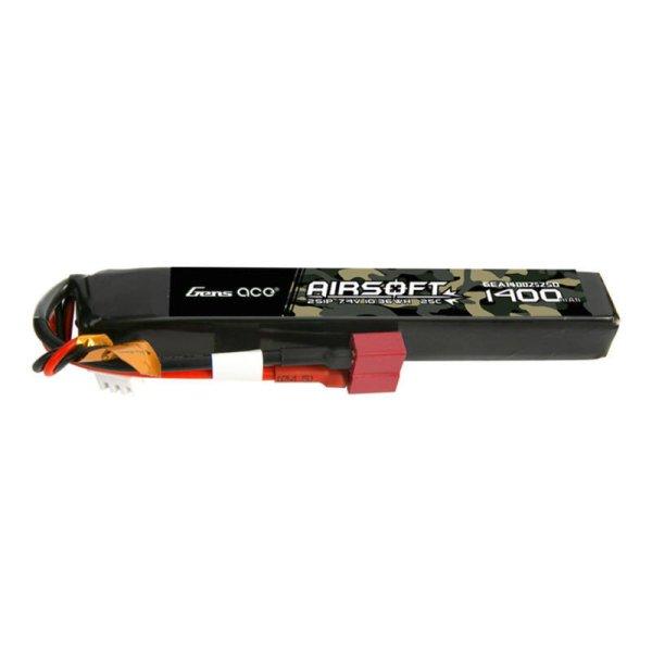 Gens ace 25C 1400mAh 2S1P 7.4V Airsoft Gun Lipo Akkumulátor val T Plug