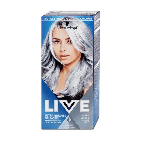 Schwarzkopf Live Color hajszínező 98 Acélos ezüst