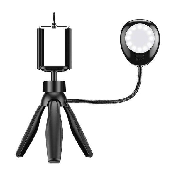 Phone holder/tripod APEXEL APL-JJ21FL val LED light (black)