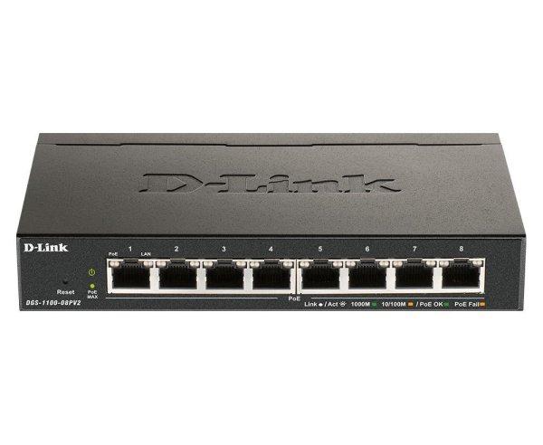 D-Link DGS-1100-08PV2 8-Port Gigabit PoE Smart Managed Switch