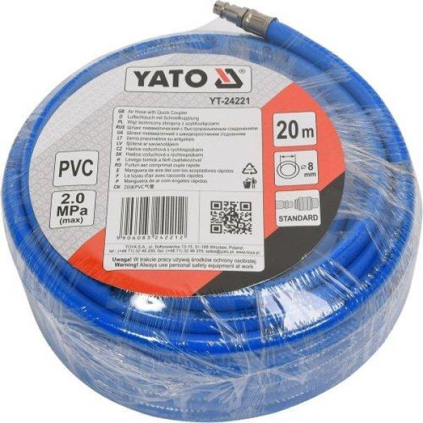 Yato Légtömlő 8Mm X 20M, Pvc, Gyorscsatlakozókkal