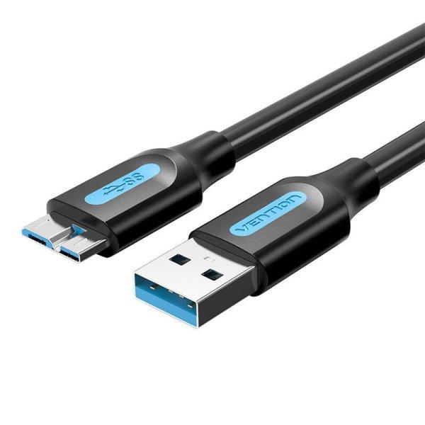 Vention COPBH lapos USB 3.0 - Micro-B kábel (2 m, fekete)