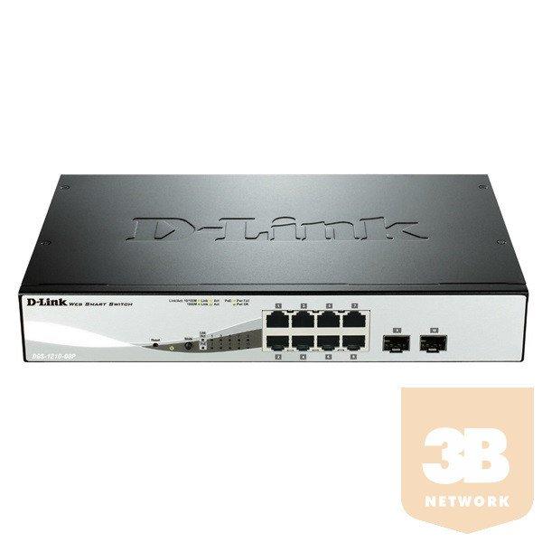 D-LINK Switch 8x1000Mbps(8xPOE) + 2xGigabit SFP Menedzselhető Rackes,
DGS-1210-08P/E