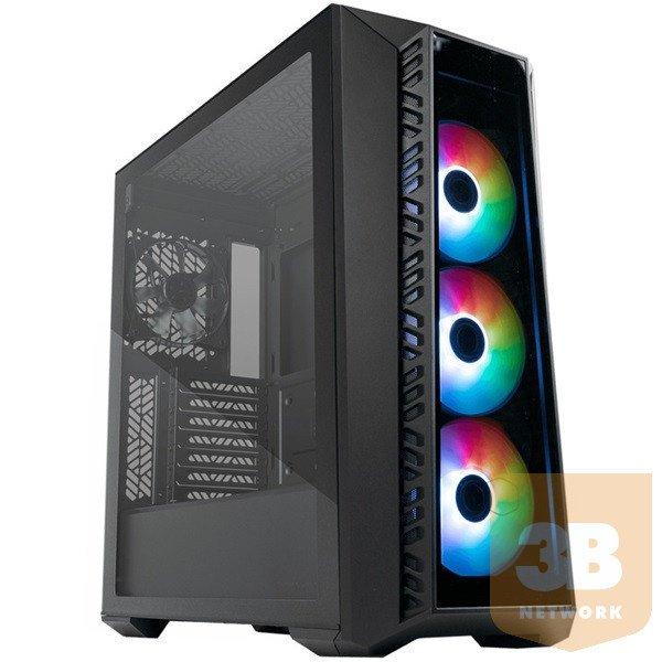 COOLER MASTER Ház Midi ATX MasterBox 520 Tápegység nélkül, Fekete
Üvegfalú