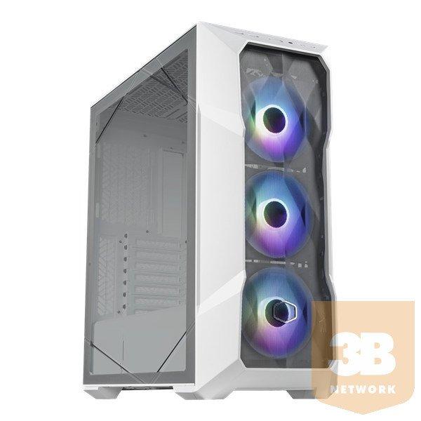 COOLER MASTER Ház Midi ATX MasterBox TD500 MESH V2 ARGB, Tápegység nélkül,
Üvegfalú, Fehér