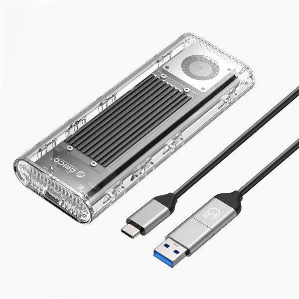 Orico Külső M.2 ház - TCM2-G20-S (USB-A -> M.2 NVMe(M-key; B&M Key), Max.:
4TB, 20 Gbps, szürke)