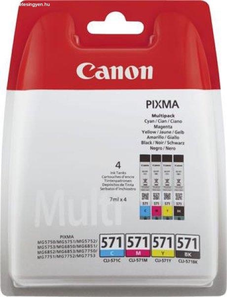 CLI-571KIT Tintapatron multipack Pixma MG 5700, 6800, 7700 nyomtatókhoz, CANON,
b+c+m+y, 4*7ml