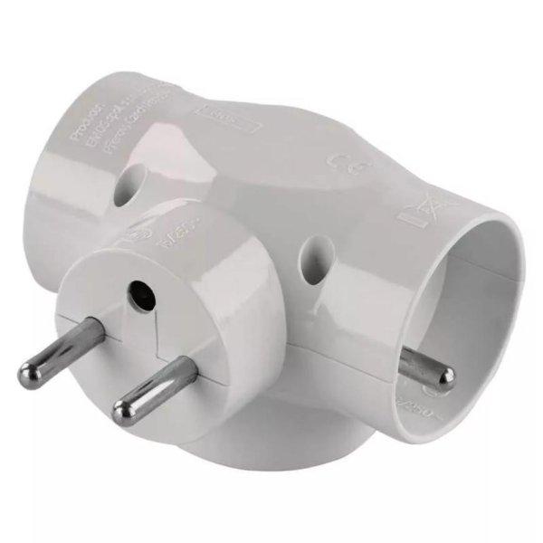 EOS P0024N Socket, White, 3× 2P + PE, 250V/16A max.3680W