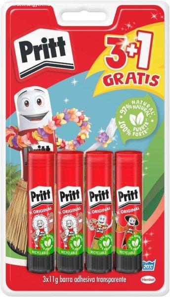 Pritt ragasztórúd, biztonságos gyerekragasztó kézművesekhez, erős
tapadású univerzális ragasztó , 3+1 x 11 g-os Pritt Stick