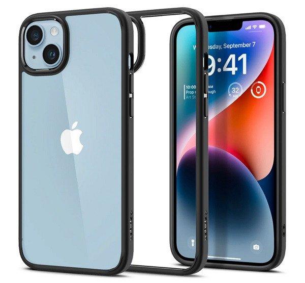 SPIGEN ULTRA HYBRID műanyag telefonvédő (közepesen ütésálló, szilikon
légpárnás keret) FEKETE Apple iPhone 14 Pro Max