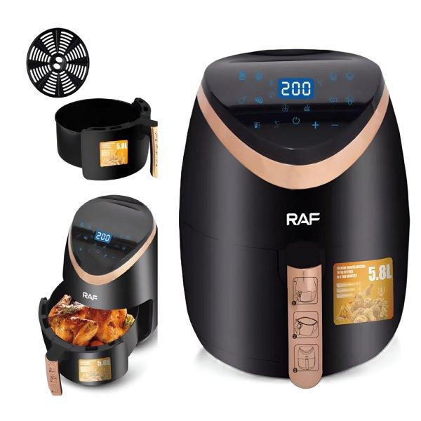 Digitális kijelzős, érintőképernyős RAF
forró levegős olaj nélkül Air Fryer - 5,8L R534B (BBD)