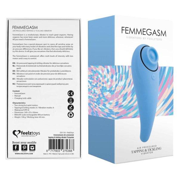 FEELZTOYS Femmegasm - akkus 2in1 csiklóvibrátor (kék)