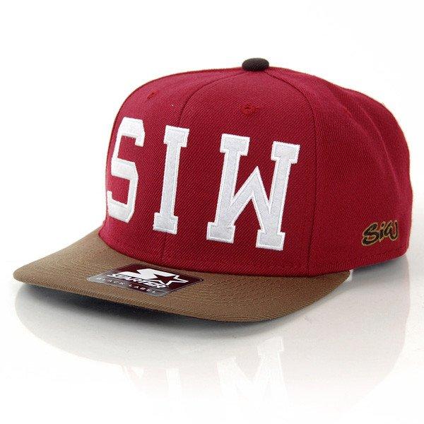 Streetz Iz Watchin Logo 2 Tone Snapback Burgundy