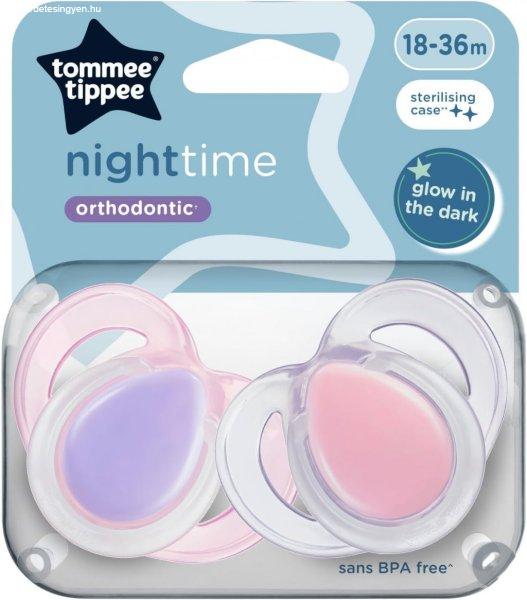 Tommee Tippee Night Time játszócumi 18-36 hó 2 db - rózsaszín/lila