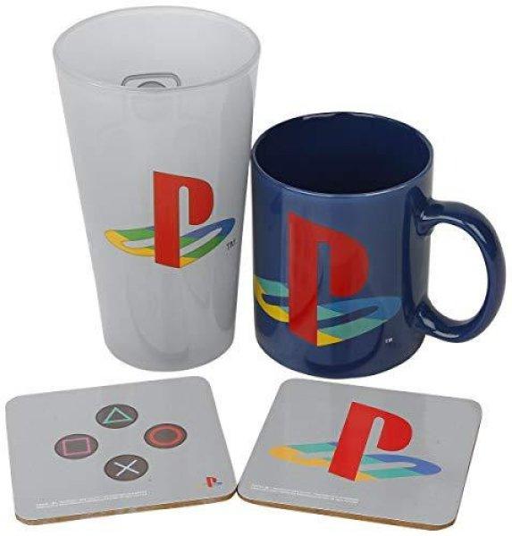 Playstation Classic ajándékcsomag: bögre, pohár, 2 x poháralátét