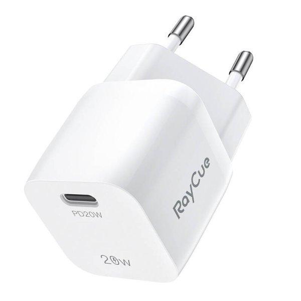 RayCue USB-C PD 20W EU hálózati töltő (fehér)