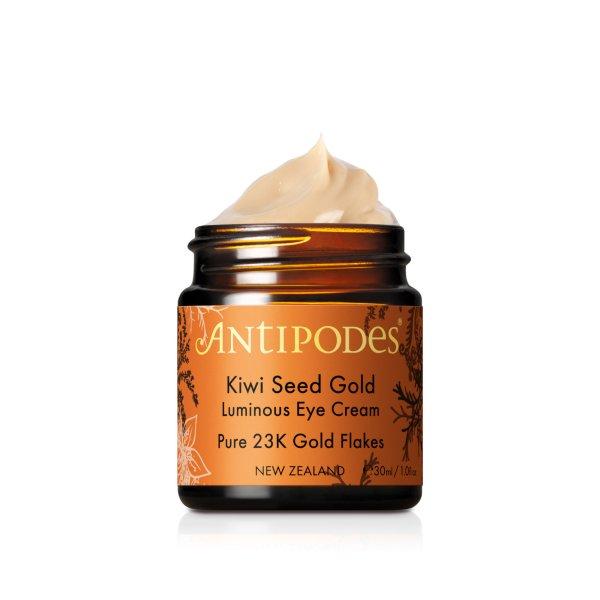 Antipodes Bőrvilágosító
szemkörnyékápoló krém Kiwi Seed Gold (Luminous Eye
Cream) 30 ml