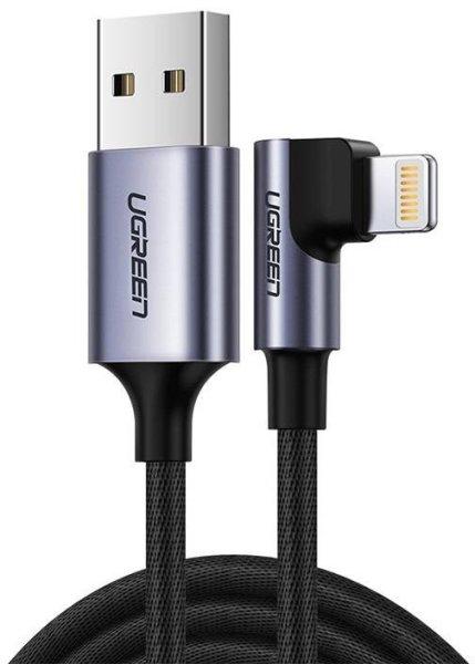 UGREEN US299 szögletes USB villámkábel, MFi, 1 m (fekete)