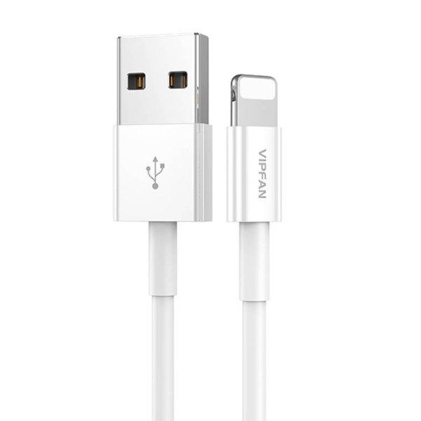 USB és Lightning kábel Vipfan X03, 3A, 1m (fehér)