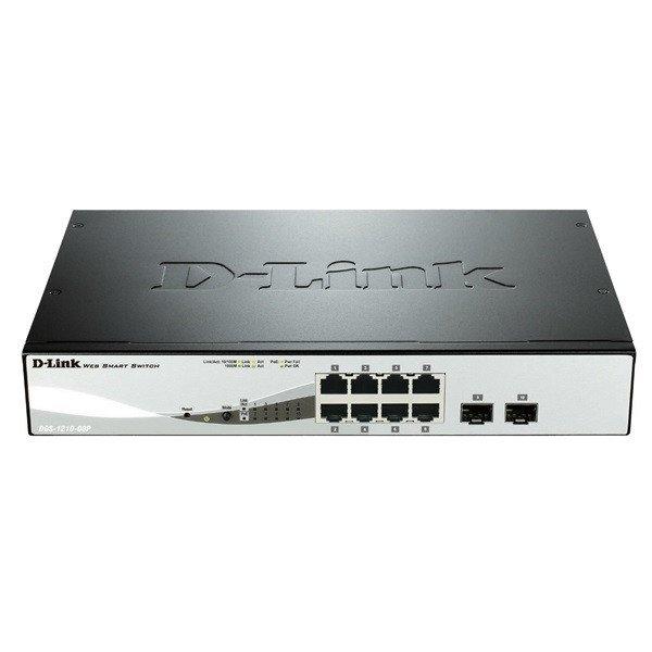 D-LINK Switch 8x1000Mbps(8xPOE) + 2xGigabit SFP Menedzselhető Rackes,
DGS-1210-08P/E