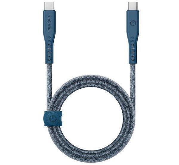 Energea kabel Flow Type-C / Type-C szövet gyorstöltő- és adatkábel, 1.5m,
240W, 5A, kék