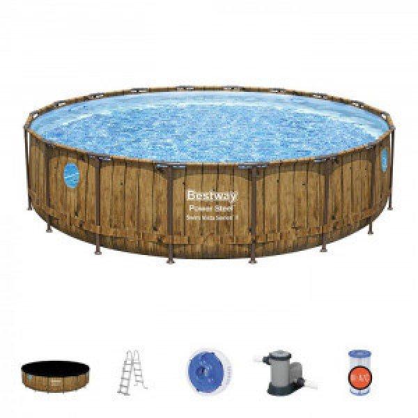 Bestway BORA BORA rattan hatású fémvázas medence szett 549 x 122 cm