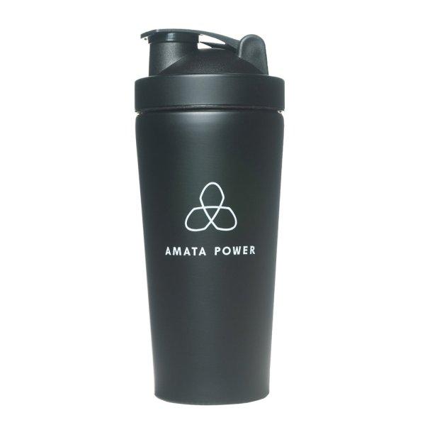 Amata Power Acél Shaker – Fekete, 750 ml