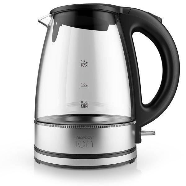 Niceboy ION Kettle K1 Crystal Glass gyorsforraló, fekete