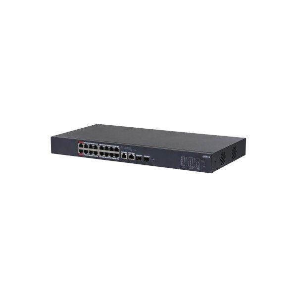 Dahua PoE switch - CS4218-16ET-135 (Cloud menedzsment; 16x 100Mbps at/af PoE; 2x
1Gbps; 2x 1Gbps SFP port; 135W PoE)