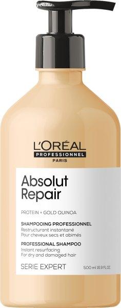 L´Oréal Professionnel Regeneráló sampon nagyon
sérült hajra Serie Expert Absolut Repair Gold Quinoa + Protein
(Instant Resurfacing Shampoo) 500 ml