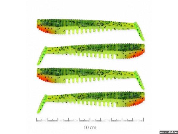 Nevis Impulse Shad Műcsali Gumihal 10cm 4db Fluósárga Zöld