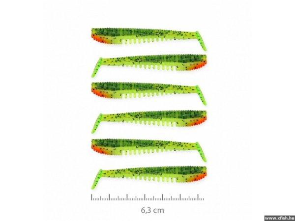 Nevis Impulse Shad Műcsali Gumihal 6,3cm 6db Fluósárga Zöld