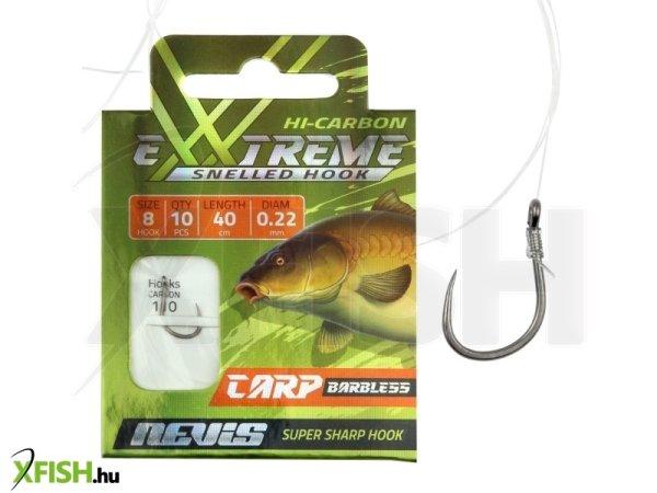 Nevis Előkötött Szakáll Nélküli Pontyozó Horog 40cm 0.20mm 12-es Horoggal
10db/csomag