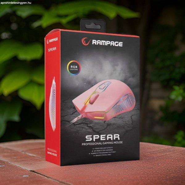 Rampage SMX-G68 SPEAR Gamer Pink Egér