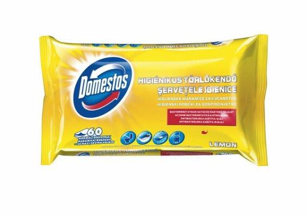 Nedves törlőkendő, 60 db, DOMESTOS "citrus"