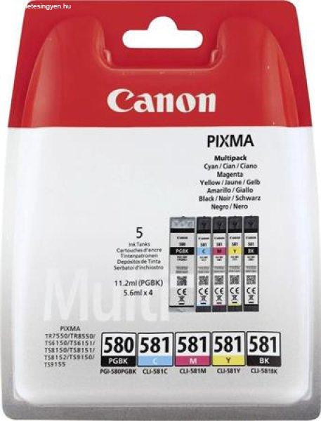 PGI580/CLI581 Tintapatron multipack Pixma TS7550, 8150, 9150 nyomtatókhoz,
CANON, pgb+b+c+m+y, 11,2ml+4*5,6ml