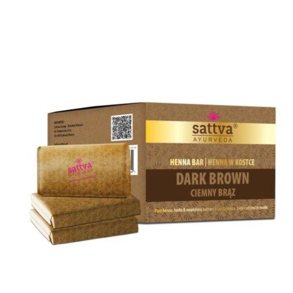 Hennatömbök - Sötétbarna 240g (3X80g) - Sattva Ayurveda