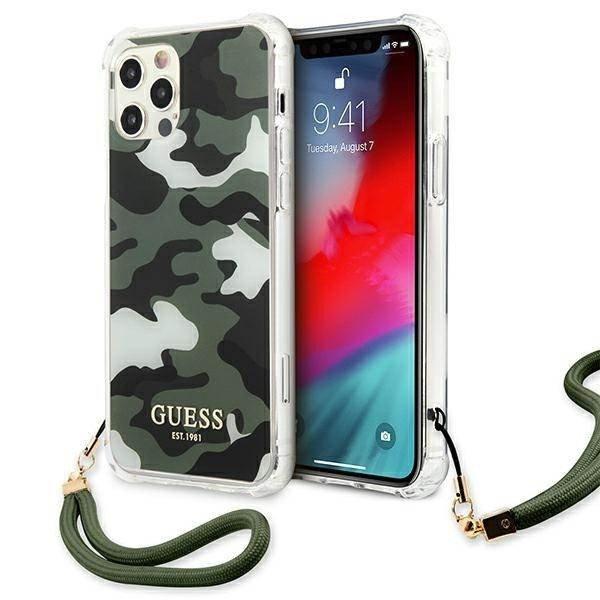 Guess GUHCP12MKSARKA iPhone 12/12 Pro 6,1" keki Camo Collection keménytok