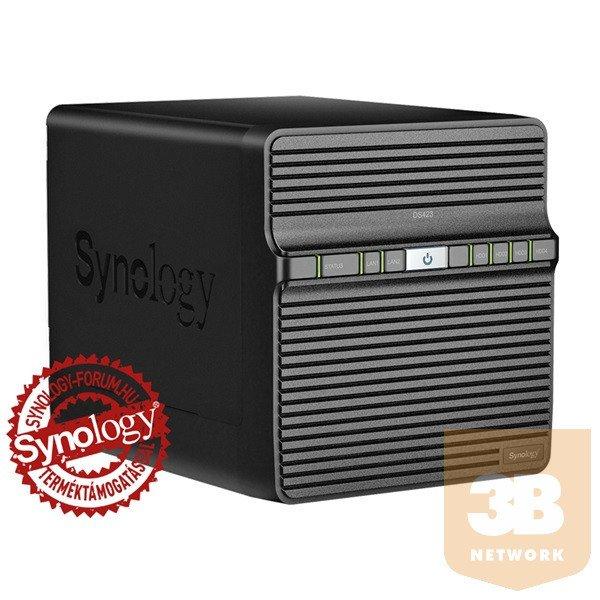 SYNOLOGY NAS 4 Fiókos Realtek RTD1619B 4x1,7GHz, 2GB DDR4, 2x1GbE, 2xUSB3.2
Gen1 - DS423