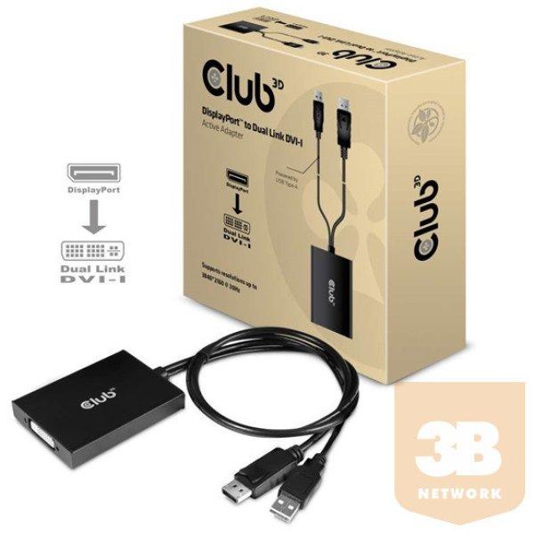 ADA Club3D DISPLAYPORT TO DUAL LINK DVI-I DUAL LINK ACTIVE ADAPTER MAX RES
4K30HZ