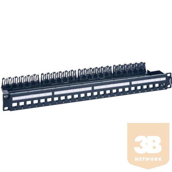 Legrand Patch panel - 1U-19" (modulok nélkül) 24db x RJ45 port
fogadására fém kábeltartóval LinkeoC