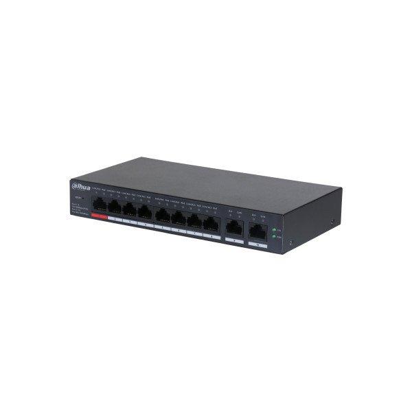 Dahua PoE switch - CS4010-8ET-110 (Cloud menedzsment; 8x100Mbps PoE + 2x 1Gbps
uplink, 110W)