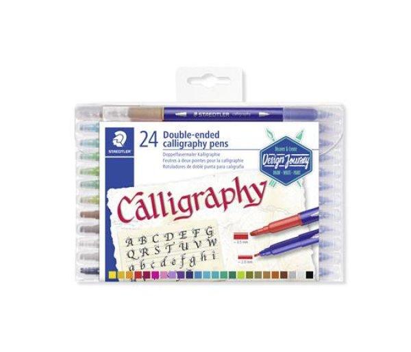 Kalligrafikus marker készlet, 2,0/3,5 mm, kétvégű, STAEDTLER
"3005", 24 szín