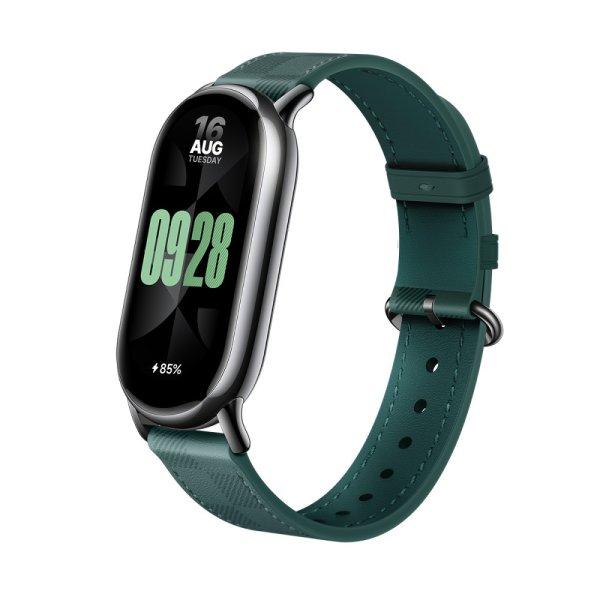 Xiaomi Smart Band 8 Checkered Strap (BHR7308GL) - kockás bőrszíj, Green 