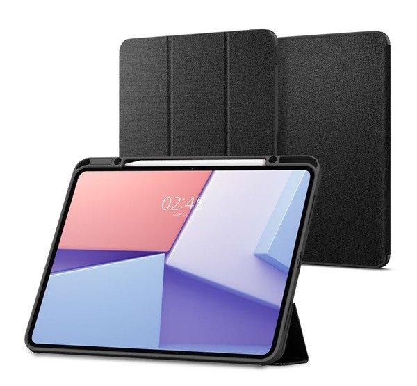 SPIGEN URBAN FIT tok álló (FLIP, oldalra nyíló, TRIFOLD, asztali tartó,
ceruza tartó, textil minta) FEKETE Apple IPAD Pro 13 (2024)