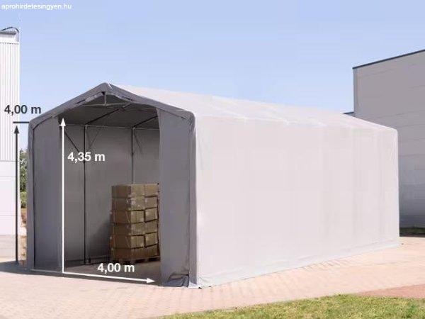 Professzionális raktársátor 6x12m oldalmagasság 4,00m ponyva PVC   szürke
(72m2)