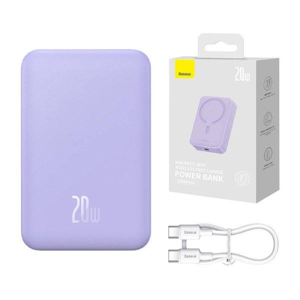 Powerbank Baseus Magnetic Mini 20000mAh 20W (lila).